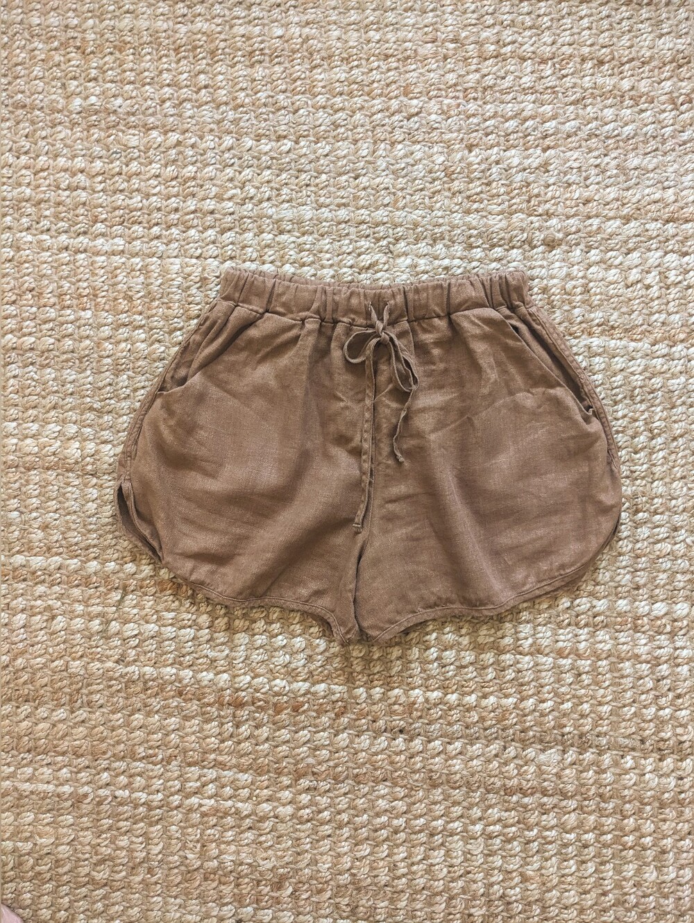 Eliza Faulkner Brown Linen Shorts Medium
